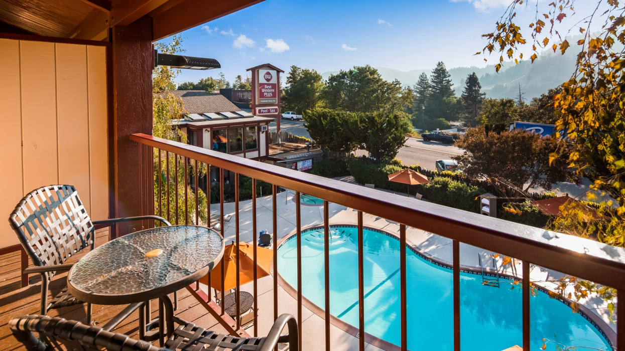 Balcony with Pool View